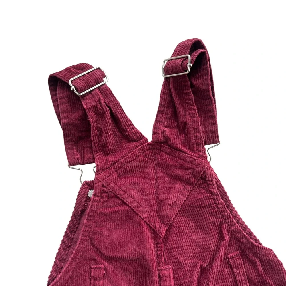 In Design Kids Vintage Sz 18 Months Burgundy Corduroy Overalls Flannel Shirt Set